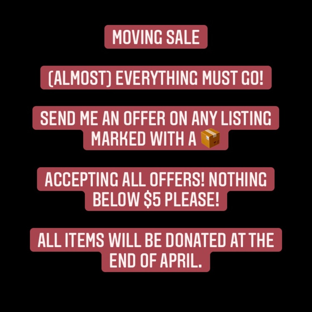 🛑 MOVING SALE ‼️ (Almost) everything must go!